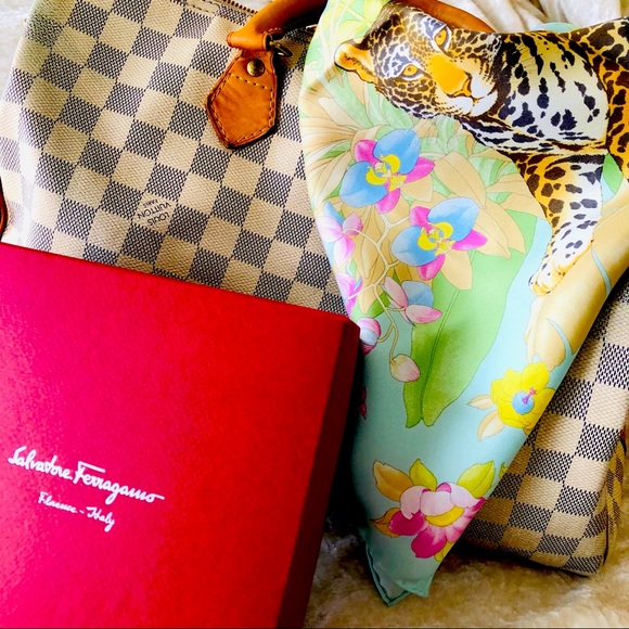 Salvatore Ferragamo Accessories - NWT Salvatore Ferragamo Silk Scarf Cheetah square